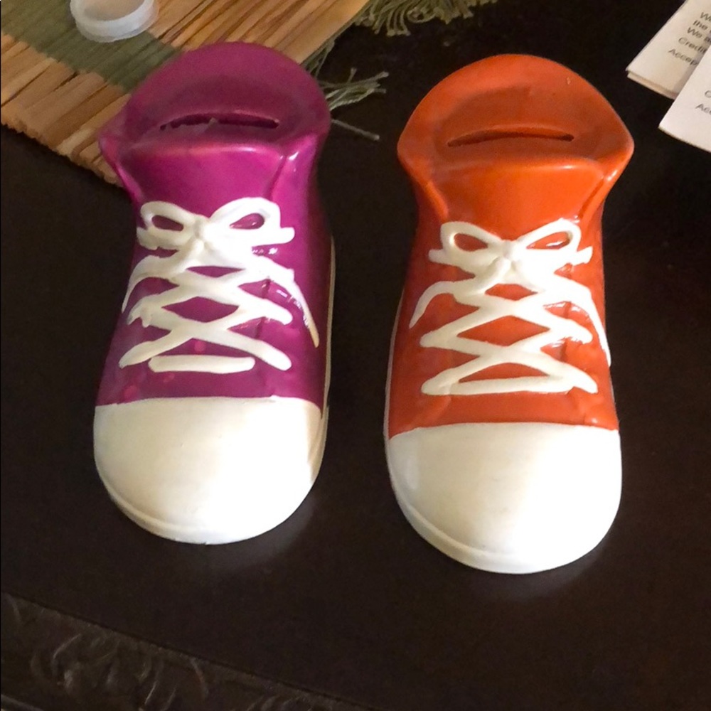 Cute little high top tennis shoe kids banks